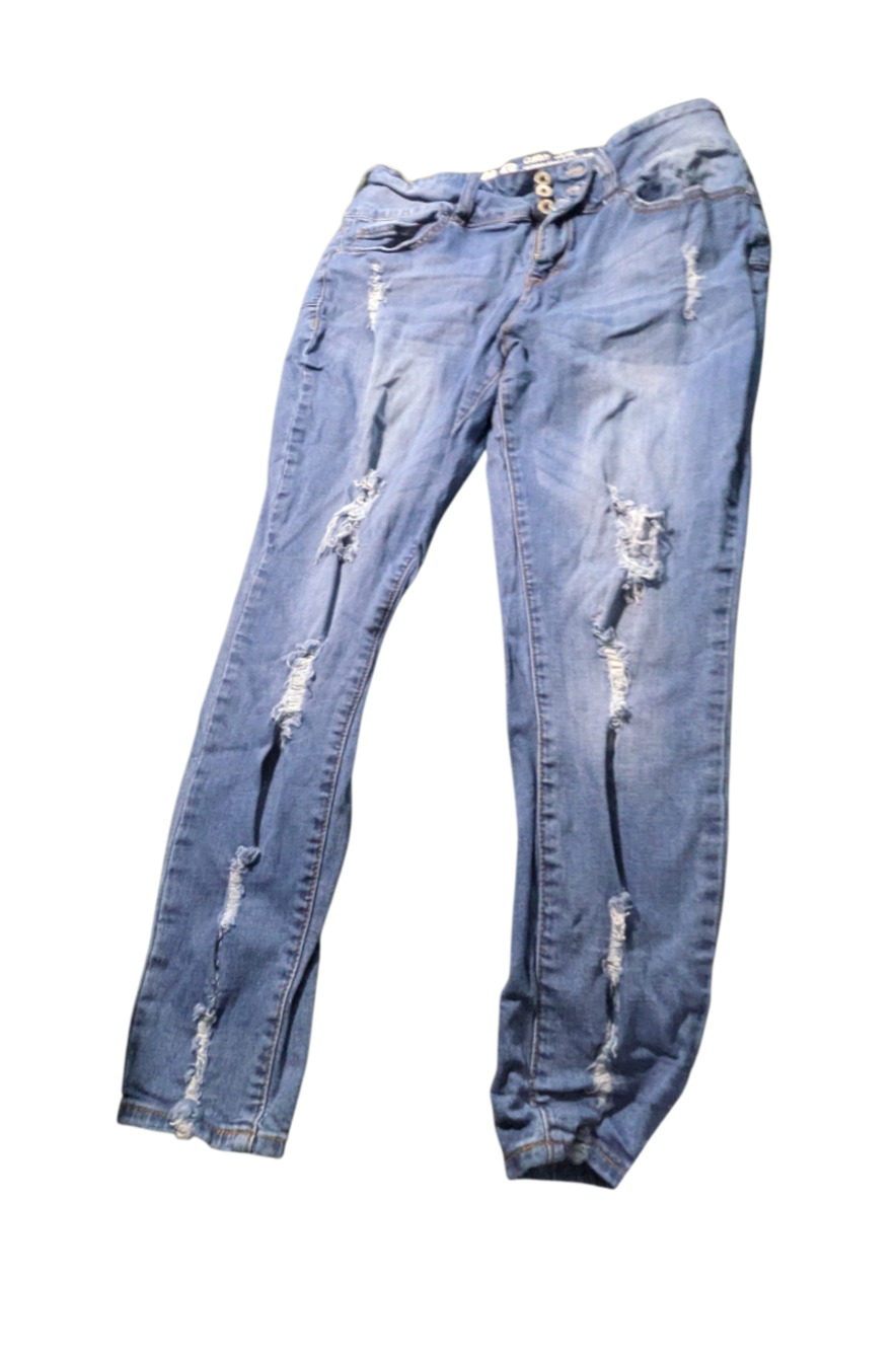 S.O.N.G. Curvy High Rise Skinny Ankle Grazer Distressed Jeans